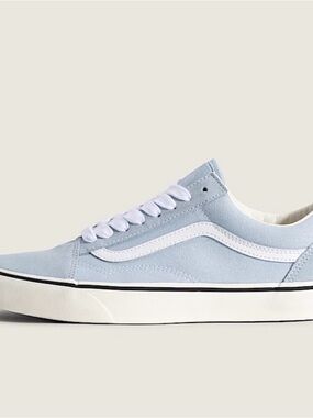 Vans Soft Slate Blue and White Old Skool Show - Low Top Sneakers